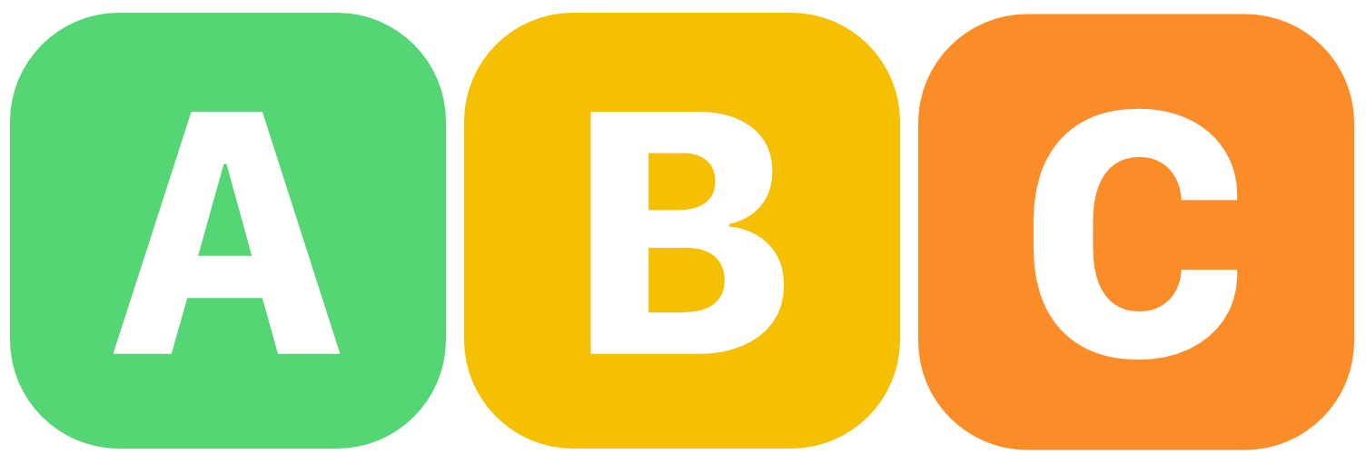 Illustration of A, B, and C restaurant inspection grades