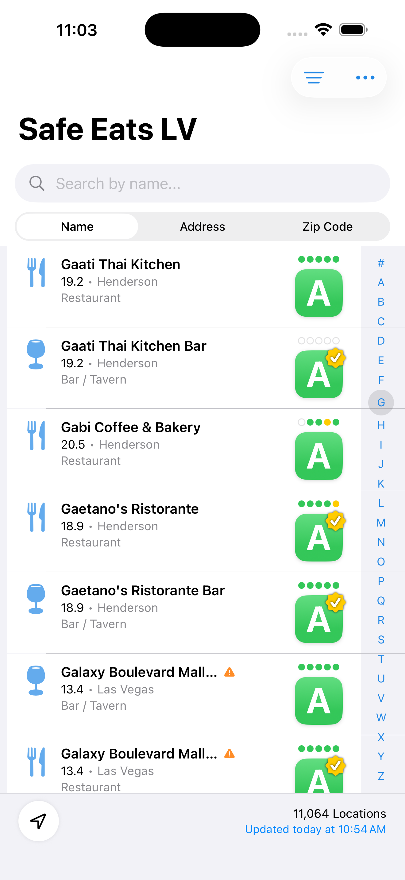 Inspection information in Safe Eats