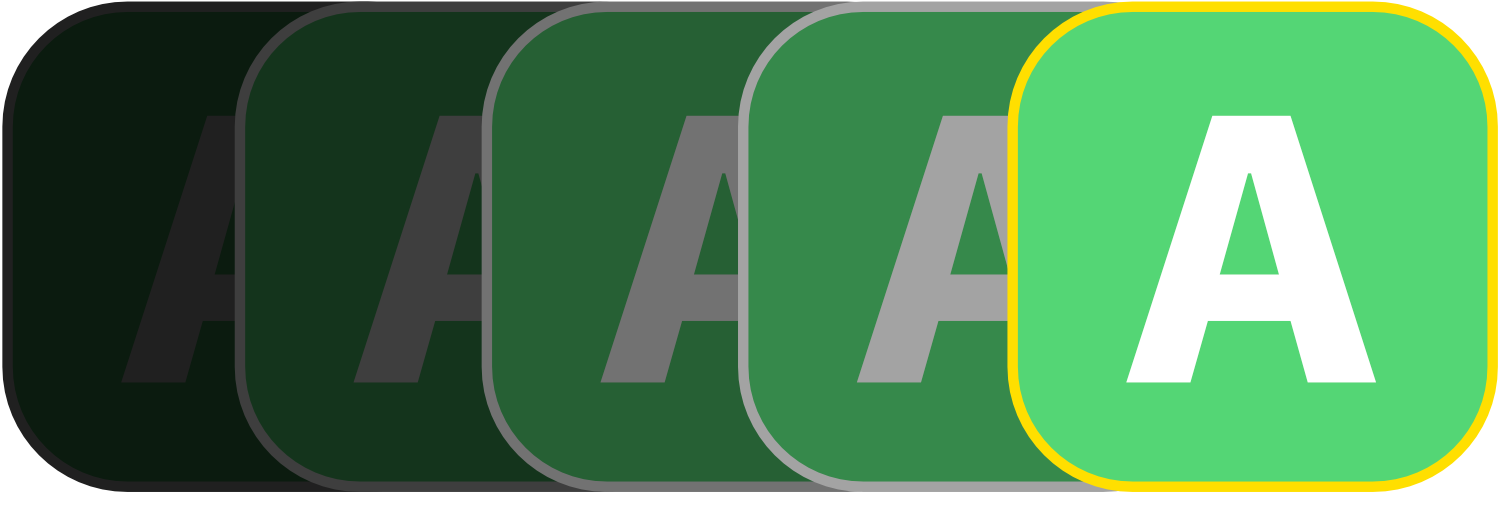 Illustration showing multiple A grades in a sequence